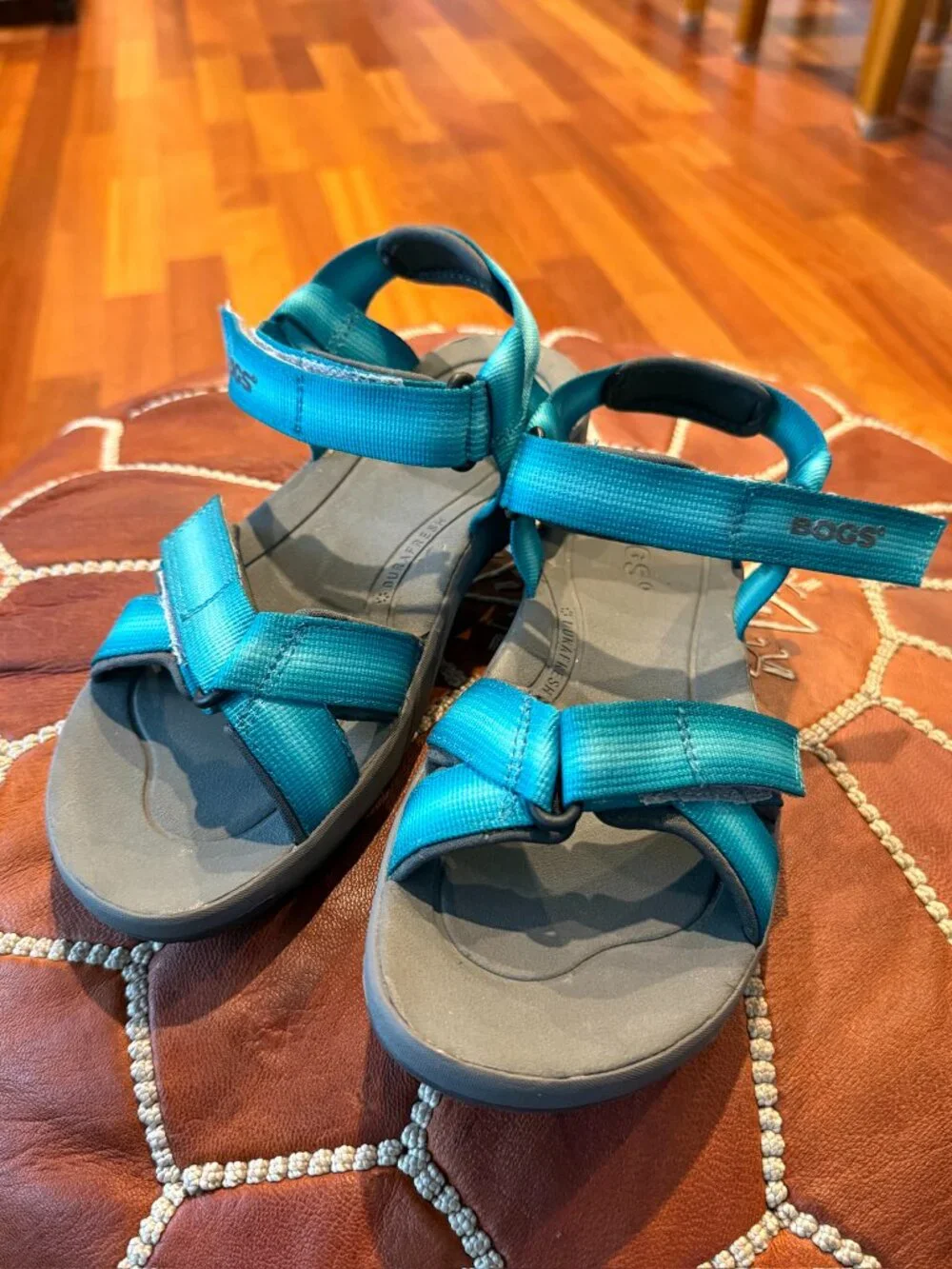 BOGS Rio Sunrise Sport Sandals Teal Youth Size 5 EU 38